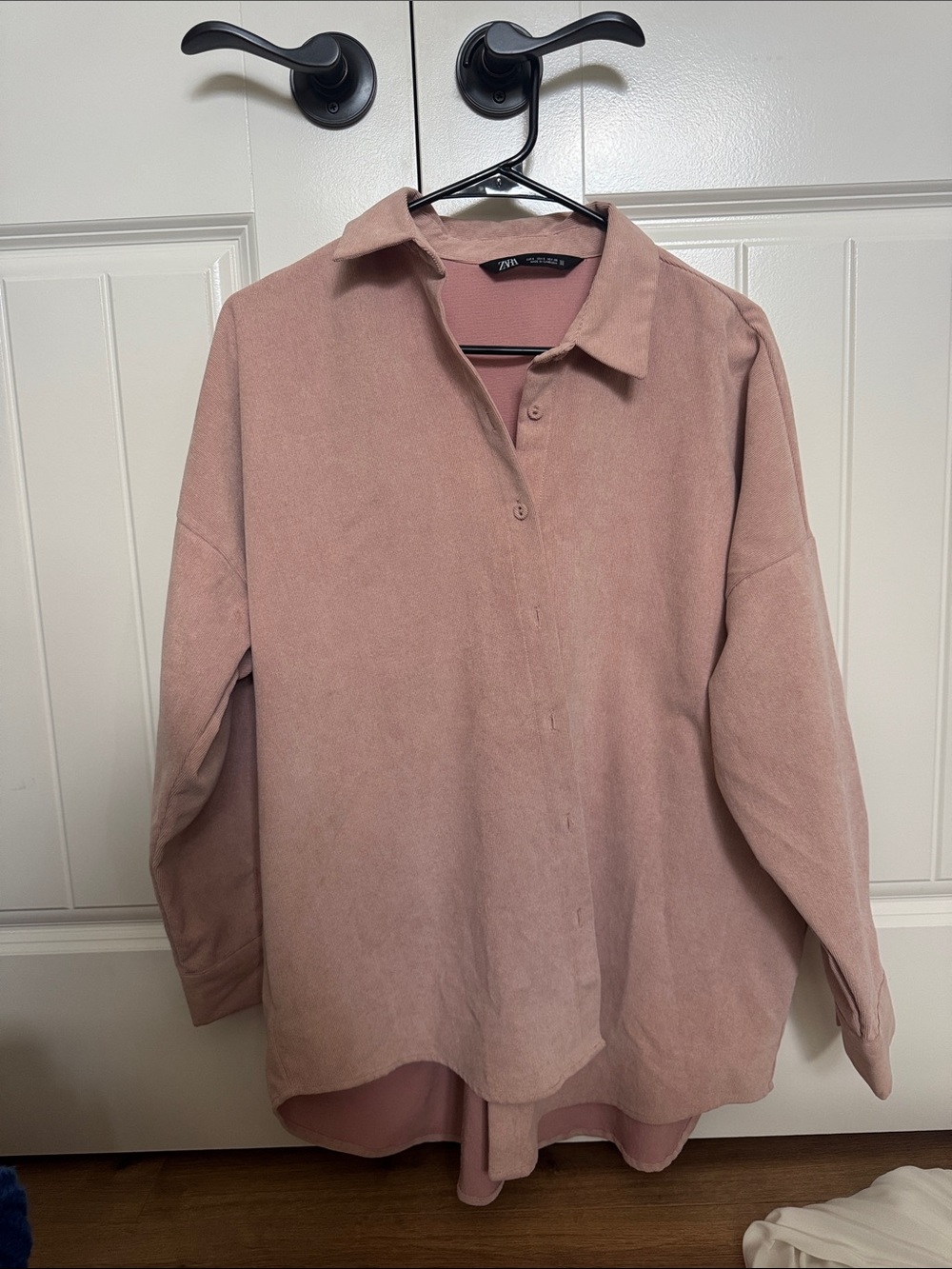 Zara Women’s Dusty Rose Button-Down Casual Shirt